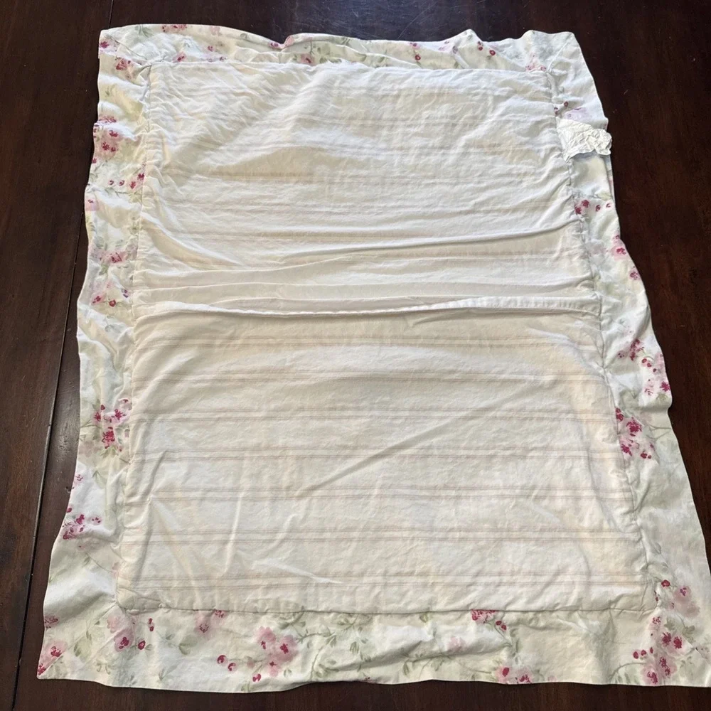 Simply Shabby Chic Pillow Sham Set Pair STANDARD Cherry Blossom Quilt White Pink